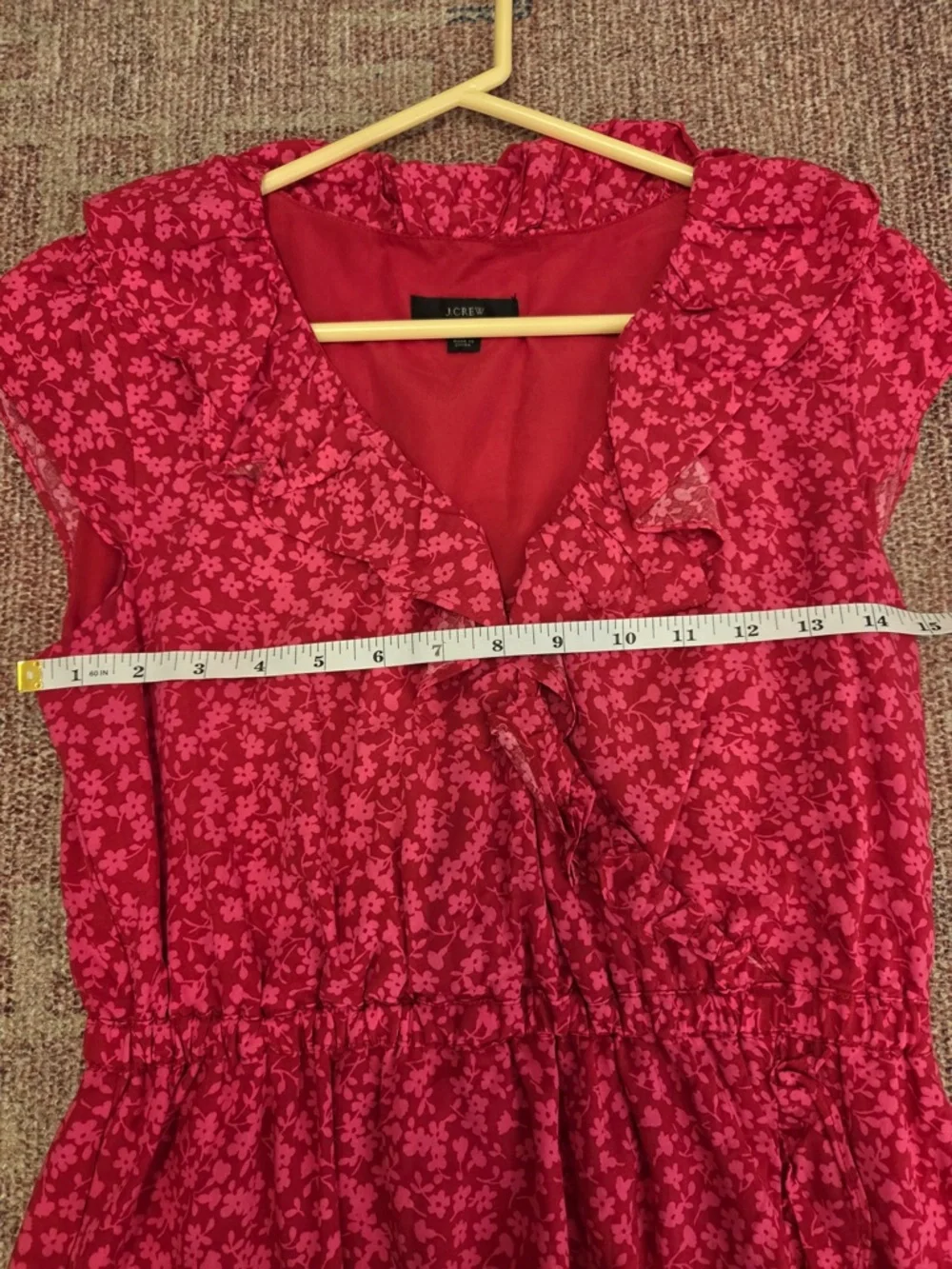 J. Crew V-Neck Ruffle mini faux wrap Dress Tossed Bouquet Print Sz 0 floral